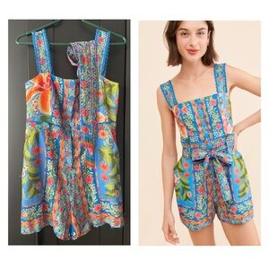 SOLD **FARM Rio Stuched Garden Blue Romper